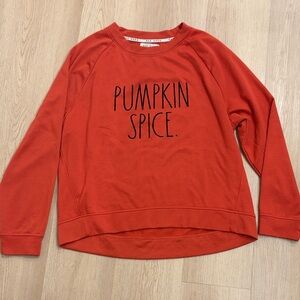 L Rae Dunn Pumpkin Spice Orange Women's Sweatshirt